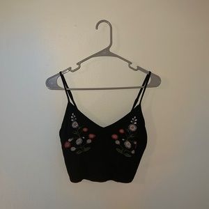 Charlotte Russe Embroidered Floral Crop Top
